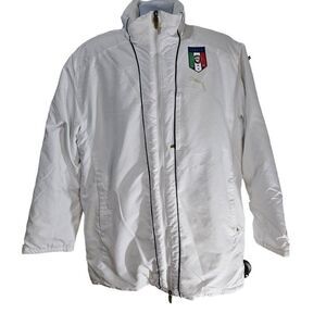 Puma Puffer Jacket Mens Size M White Italy Italian Italia FIGC